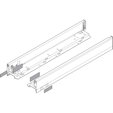 LEGRABOX боковина L=500 N, ліва+права, білий шовк, матовий