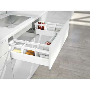 Тандембокс ANTARO 500С одинарний релінг, під мийку, білий шовк